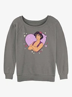 Disney Princess Aladdin Heart Womens Slouchy Sweatshirt