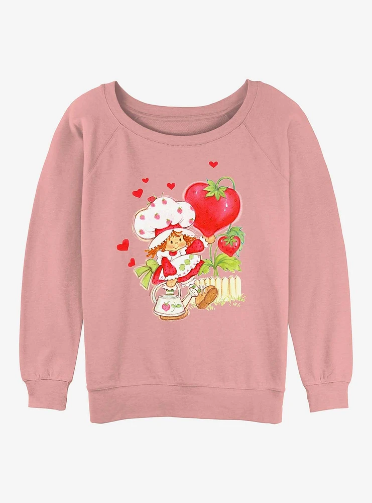 Strawberry Shortcake Heart Balloon Walk Womens Slouchy Sweatshirt