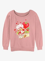 Strawberry Shortcake Heart Balloon Walk Womens Slouchy Sweatshirt