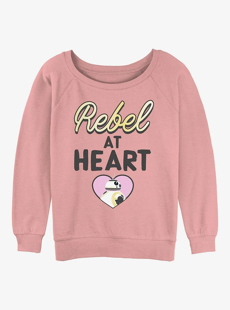 Star Wars Rebel At Heart Womens Slouchy Sweatshirt