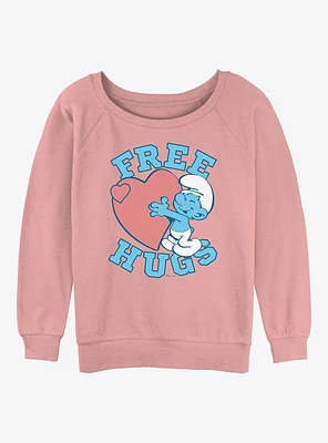 The Smurfs Free Hugs Womens Slouchy Sweatshirt