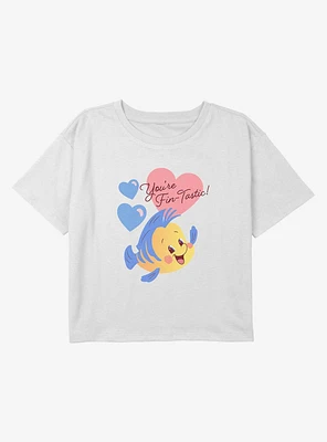 Disney Princess Youre Fin Tastic Heart Youth Girls Boxy Crop T-Shirt