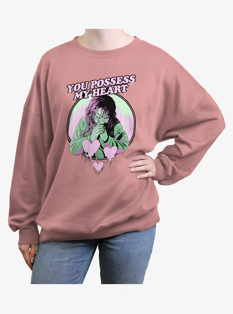 The Exorcist  You Possess My Heart Womens Oversized Sweatshirt