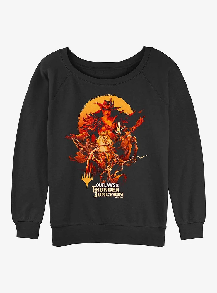 Magic: The Gathering Outlaws Of Thunder Junction Poster Womens Slouchy Sweatshirt