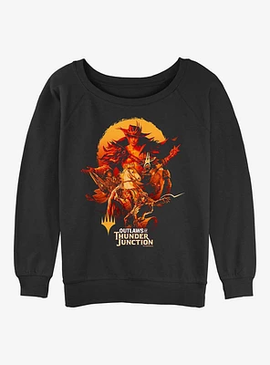 Magic: The Gathering Outlaws Of Thunder Junction Poster Womens Slouchy Sweatshirt