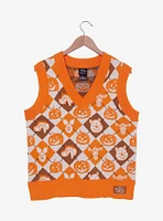 Disney Winnie the Pooh Characters & Pumpkins Argyle Women's Sweater Vest - BoxLunch Exclusive