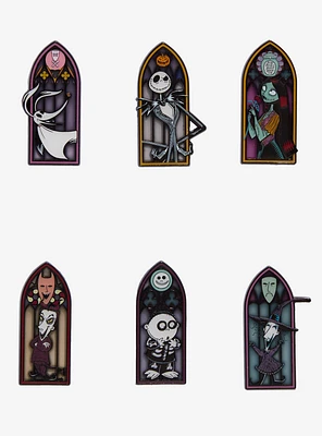 Loungefly Disney The Nightmare Before Christmas Characters Stained Glass Window Blind Box Enamel Pin - BoxLunch Exclusive
