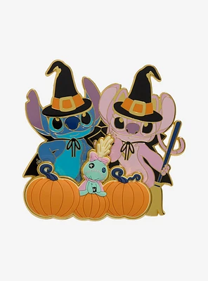 Loungefly Disney Lilo & Stitch Angel & Stitch Halloween Limited Edition Pumpkin Spice Scented Enamel Pin - BoxLunch Exclusive
