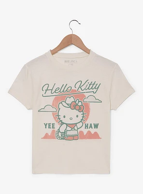 Sanrio Hello Kitty Tonal Western Portrait Women's Cropped T-Shirt - BoxLunch Exclusive