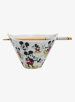 Disney Mickey Mouse Allover Print Ramen Bowl with Chopsticks