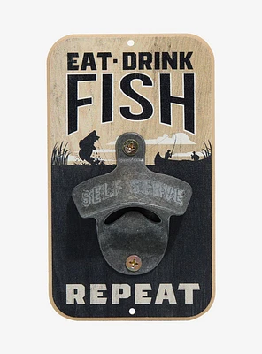 Eat Drink Fish Wall Bottle Opener
