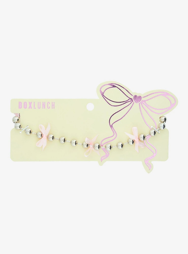Beaded Chain and Ribbon Bow Necklace - BoxLunch Exclusive