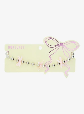 Beaded Chain and Ribbon Bow Necklace - BoxLunch Exclusive