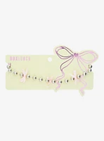 Beaded Chain and Ribbon Bow Necklace - BoxLunch Exclusive