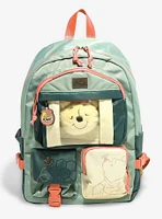 Disney Winnie the Pooh Pastel Multi-Pocket Backpack with Plush Pooh Bear Keychain - BoxLunch Exclusive