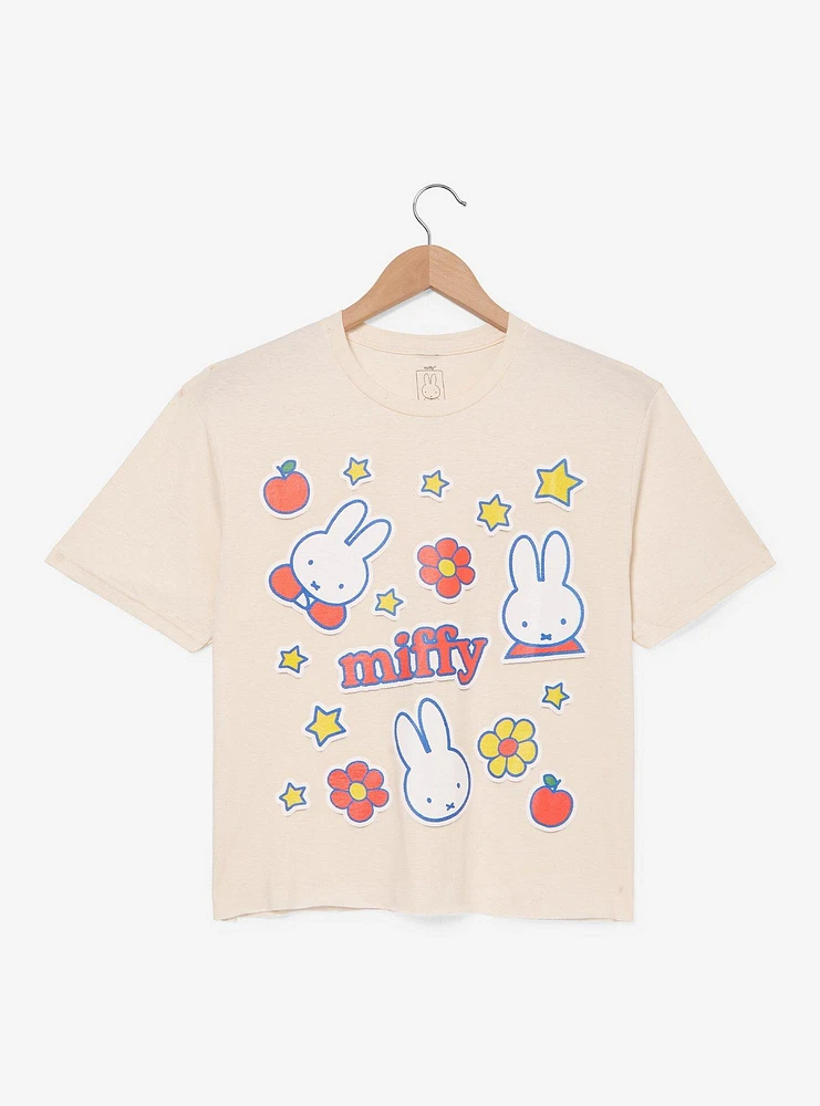 Miffy Icons Allover Print Women's Cropped T-Shirt - BoxLunch Exclusive