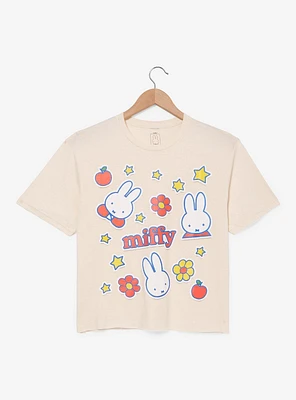 Miffy Icons Allover Print Women's Cropped T-Shirt - BoxLunch Exclusive