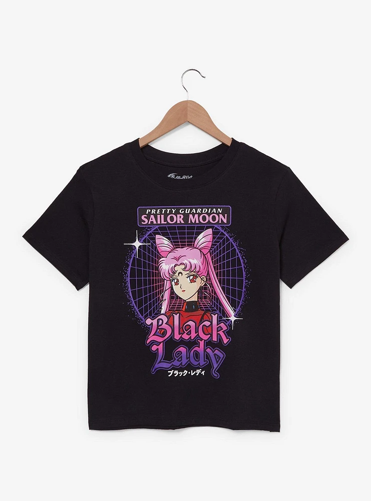 Sailor Moon Black Lady Grid Portrait Cropped T-Shirt - BoxLunch Exclusive
