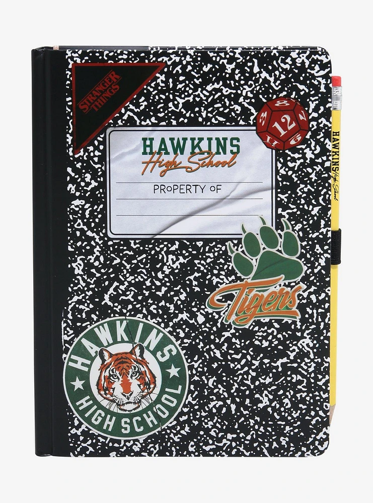 Stranger Things Hawkins High School Composition Book Notebook with Pencil