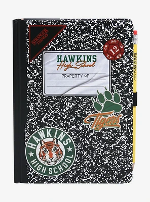 Stranger Things Hawkins High School Composition Book Notebook with Pencil