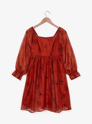 Disney Winnie the Pooh Halloween Allover Print Long Sleeve Dress - BoxLunch Exclusive