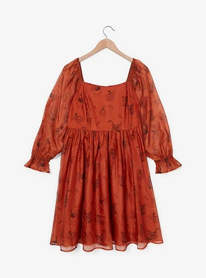 Disney Winnie the Pooh Halloween Allover Print Long Sleeve Plus Dress - BoxLunch Exclusive