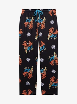 Marvel The Fantastic Four Group Portrait Allover Print Women's Plus Sleep Pants - BoxLunch Exclusive