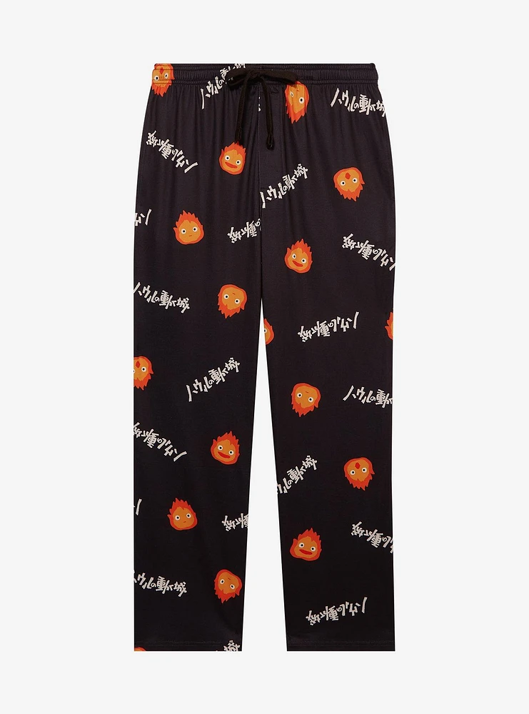 Studio Ghibli® Howl's Moving Castle Calcifer Japanese Lettering Allover Print Sleep Pants - BoxLunch Exclusive