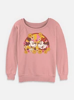 Disney Mickey Mouse Love Bloom Womens Slouchy Sweatshirt