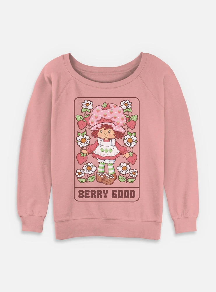 Strawberry Shortcake Berry Good Sweet Card Womens Slouchy Sweatshirt