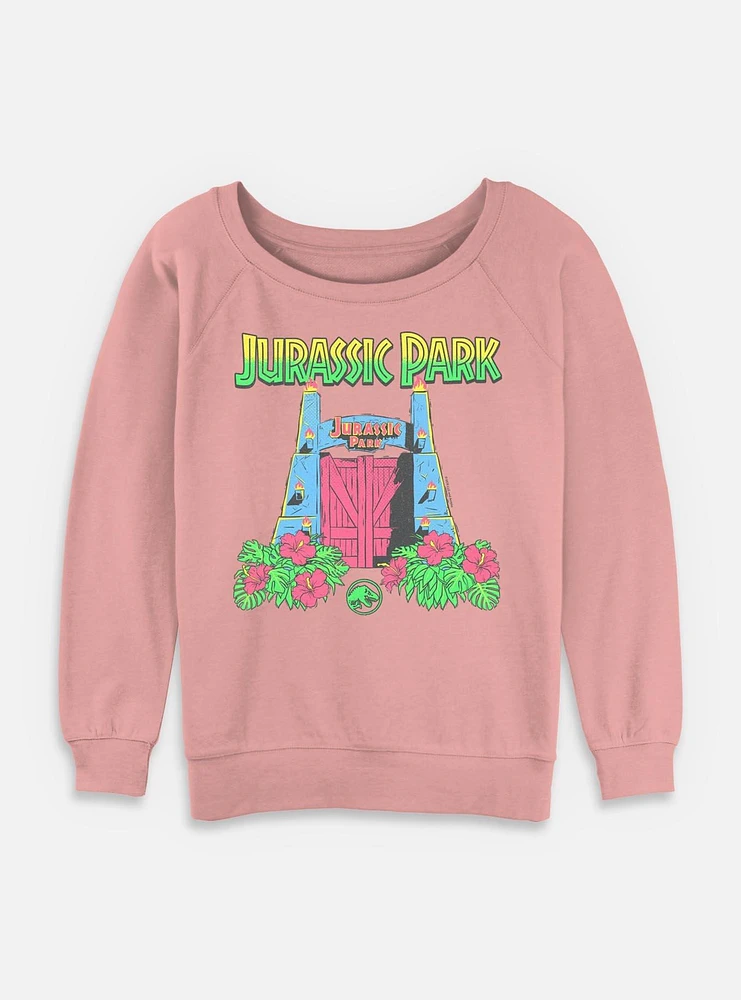 Jurassic Park Raptor Pumpkin Hatch Girls T-Shirt Plus Tropical Gate Womens Slouchy Sweatshirt