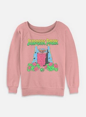 Jurassic Park Raptor Pumpkin Hatch Girls T-Shirt Plus Tropical Gate Womens Slouchy Sweatshirt