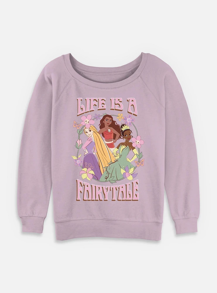 Disney Princesses Life Is A Fairytale Womens Slouchy Sweatshirt