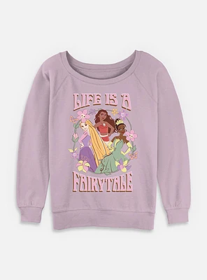 Disney Princesses Life Is A Fairytale Womens Slouchy Sweatshirt
