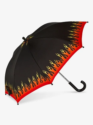 Manual Kids Umbrella Black Flame