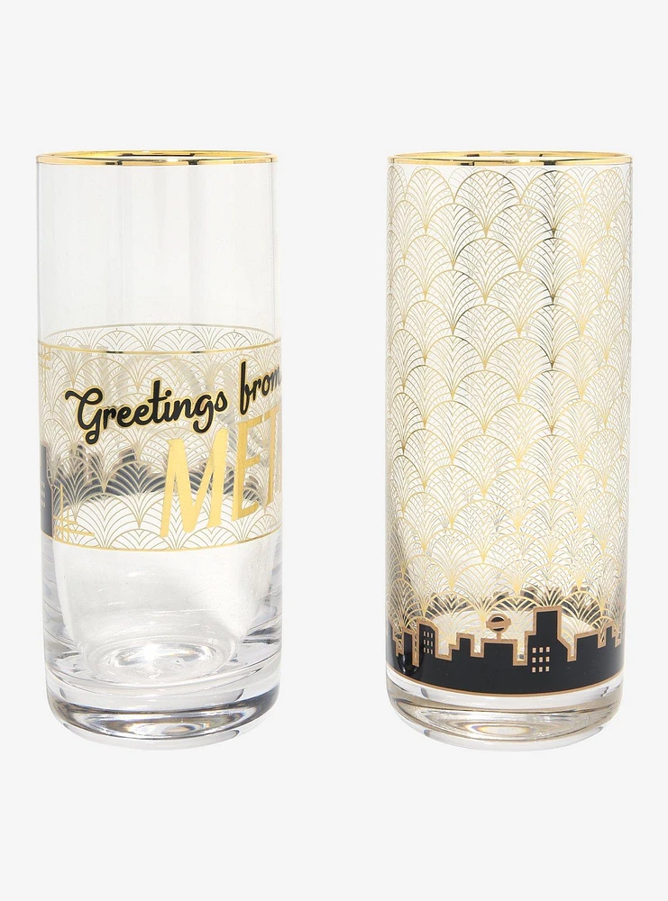 DC Comics Superman Metropolis Gold Tall Glass Set - BoxLunch Exclusive