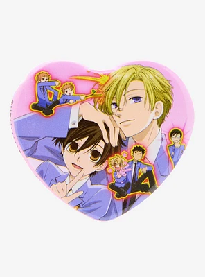 Ouran High School Host Club Group Portrait Heart Button Pin