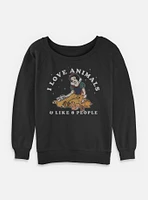 Disney Snow White and the Seven Dwarfs I Love Animals & Like 8 People Womens Slouchy Sweatshirt