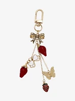 Strawberry & Bow Multi-Charm Keychain