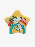 Peanuts Snoopy Dancing Rainbow Star Button Pin