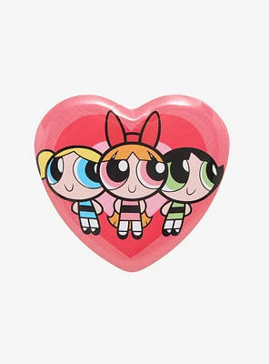 The Powerpuff Girls Group Portrait Heart Button Pin