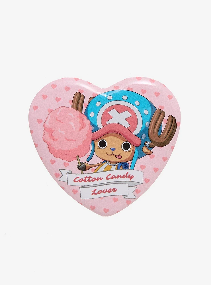 One Piece Chopper Cotton Candy Lover Heart Button Pin