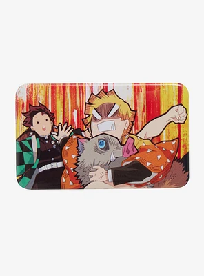 Demon Slayer: Kimetsu no Yaiba Inosuke, Zenitsu, & Tanjiro Fight Rectangle Button Pin