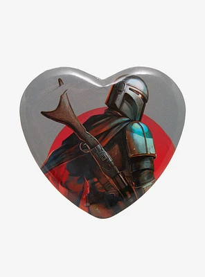 Star Wars The Mandalorian Portrait Heart Button Pin