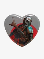 Star Wars The Mandalorian Portrait Heart Button Pin