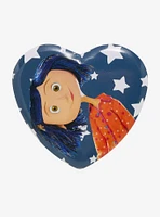 Coraline Head Tilt Starry Heart-Shaped Button Pin