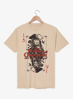 Disney Pirates of the Caribbean Jack Sparrow Card Graphic T-Shirt— BoxLunch Exclusive
