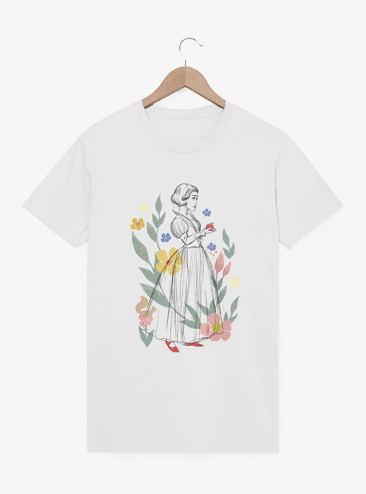Disney Snow White Live Action Floral Sketch T-Shirt