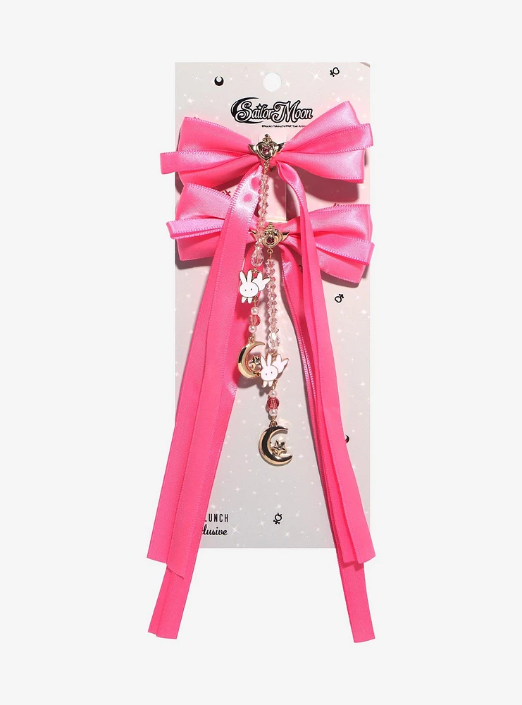 Sailor Moon Ribbon Bow Charm Hair Clips - BoxLunch Exclusive