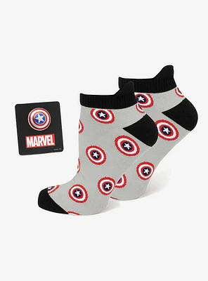 Marvel Captain America Gray Ankle Socks and Lapel Pin Set